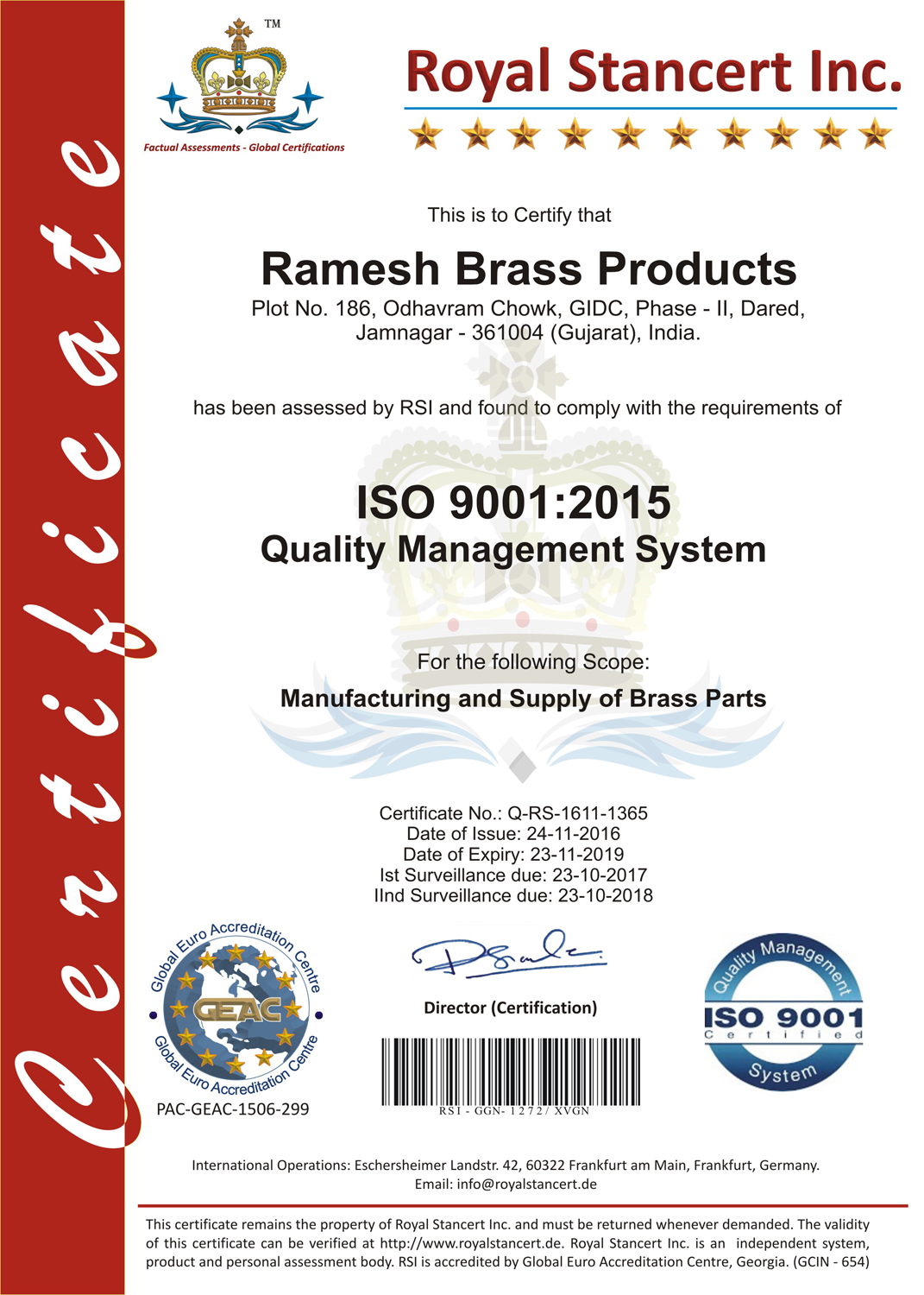 Ramesh Brass Products - QMS